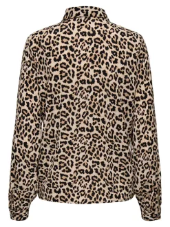 Bluse in Beige/ Schwarz