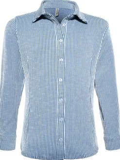 Bluse in Blau/ Weiß