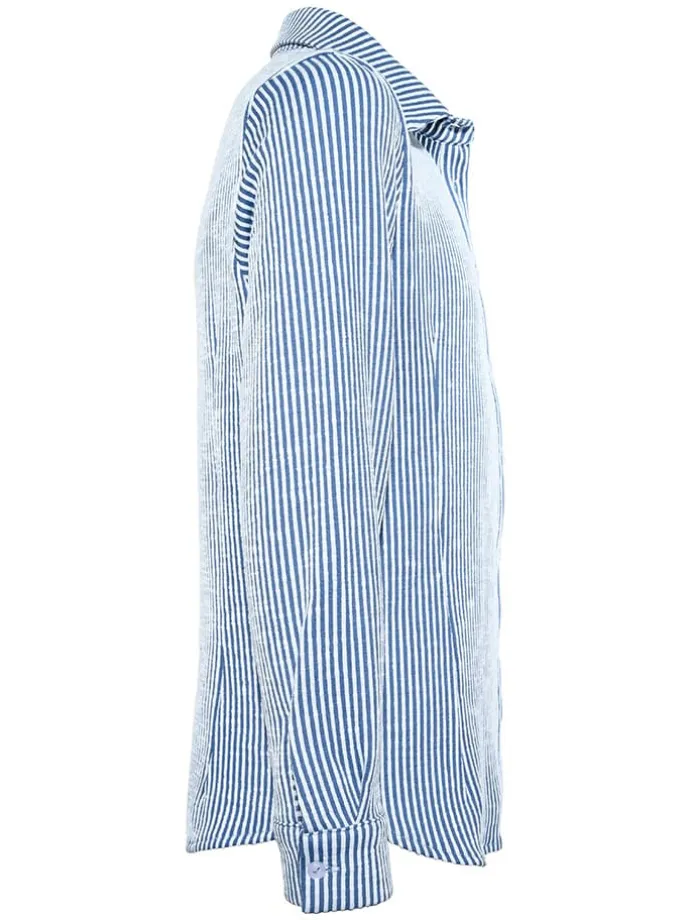 Bluse in Blau/ Weiß