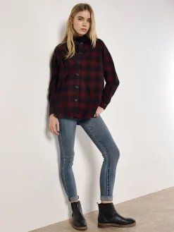 Bluse in Bordeaux/ Schwarz