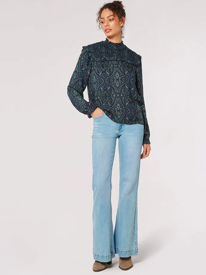 Bluse in Dunkelblau