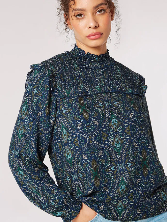 Bluse in Dunkelblau