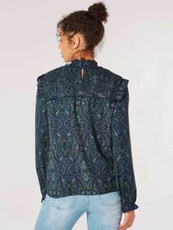 Bluse in Dunkelblau