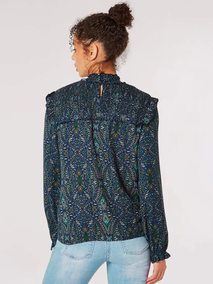 Bluse in Dunkelblau