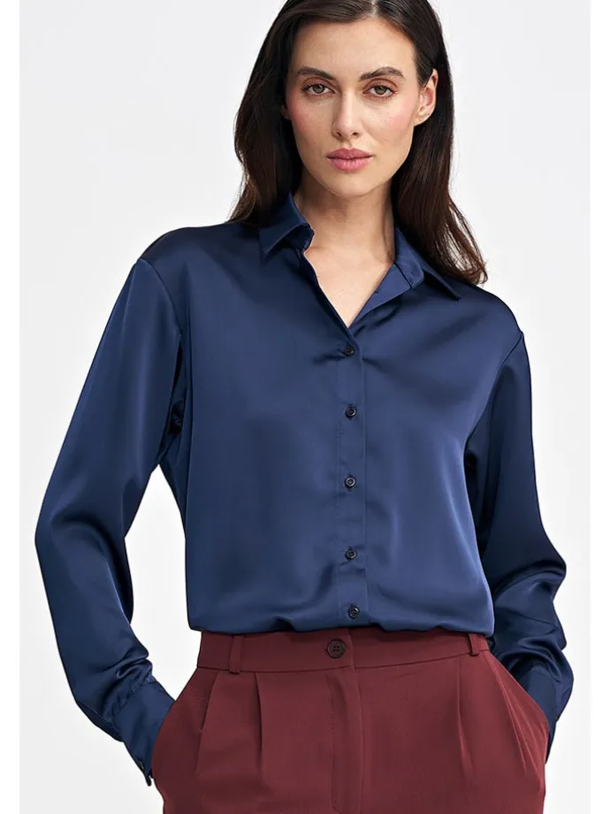 Bluse in Dunkelblau