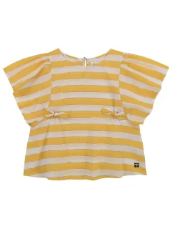 Bluse in Gelb/ Weiß