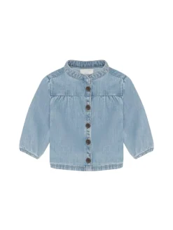 Bluse in Light Blue Denim