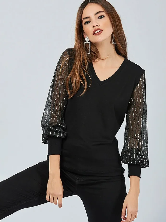Bluse in Schwarz