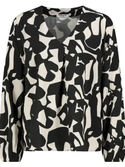 Bluse in Schwarz/ Creme