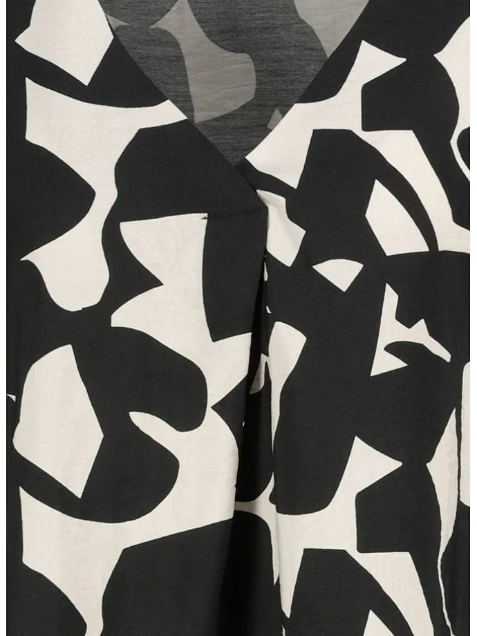 Bluse in Schwarz/ Creme