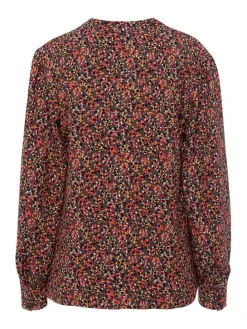Bluse in Schwarz/ Rot