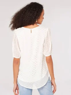 Bluse in Weiß/ Gold