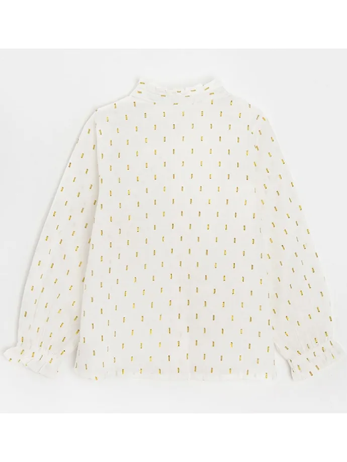 Bluse in Weiß/ Gold
