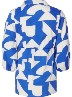 Bluse Mayte in Graphic Blue Print