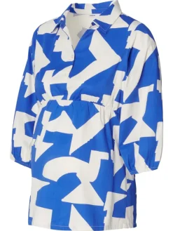 Bluse Mayte in Graphic Blue Print