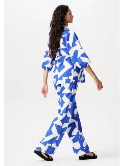 Bluse Mayte in Graphic Blue Print