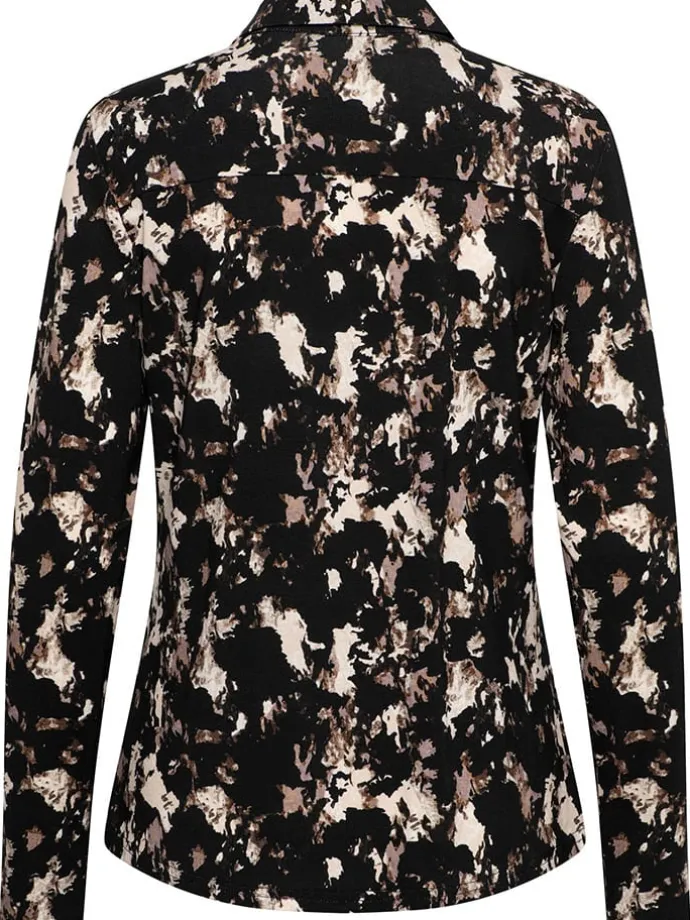 Bluse "Vayen" in Schwarz/ Braun