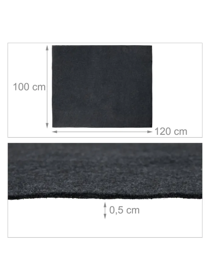 Bodenschutzmatte in Anthrazit - (B)150 x (T)100