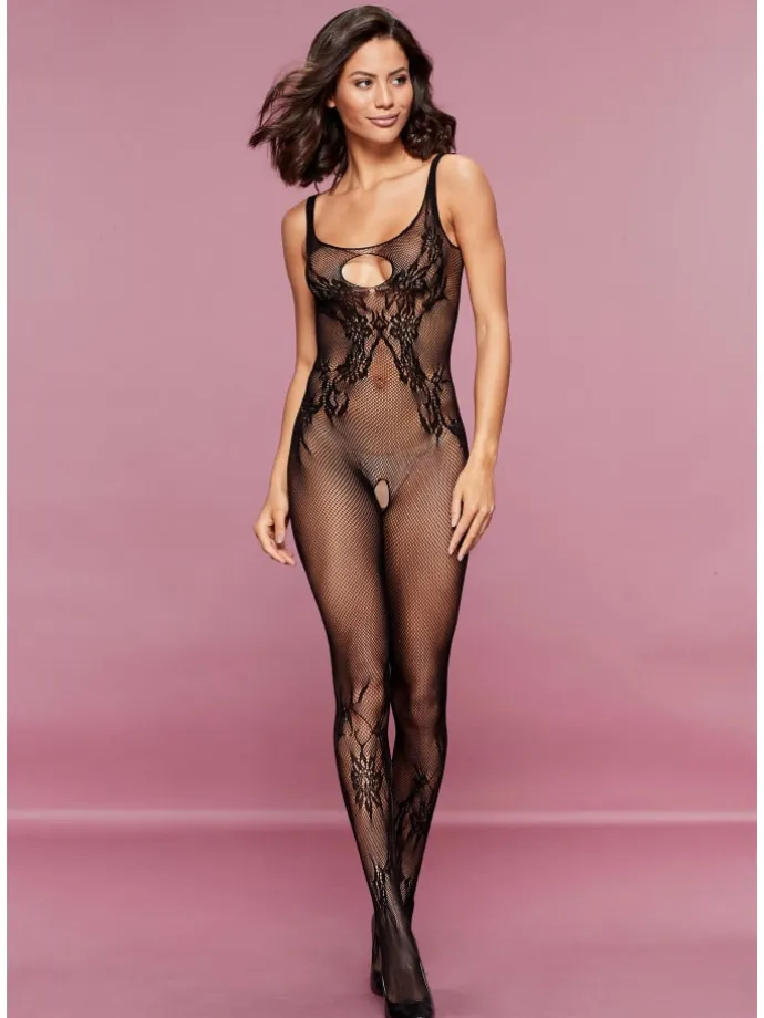 Bodystocking-Ouvert in schwarz