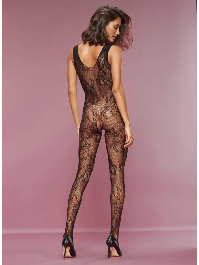 Bodystocking-Ouvert in schwarz