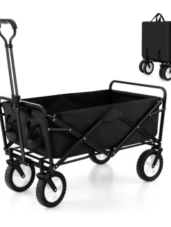 Bollerwagen faltbar in Schwarz