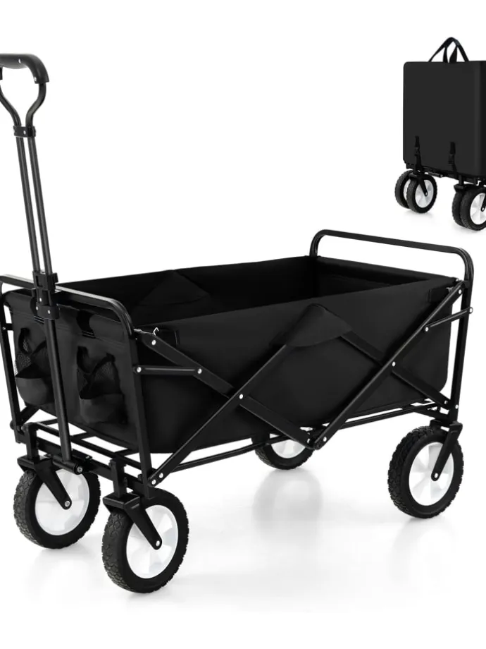 Bollerwagen faltbar in Schwarz