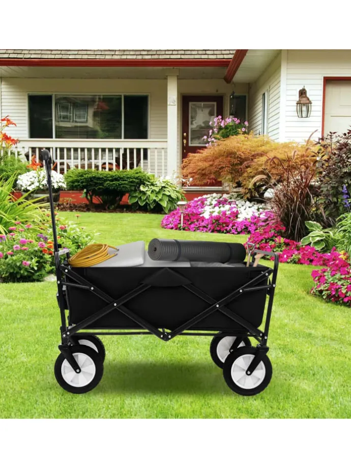 Bollerwagen faltbar in Schwarz
