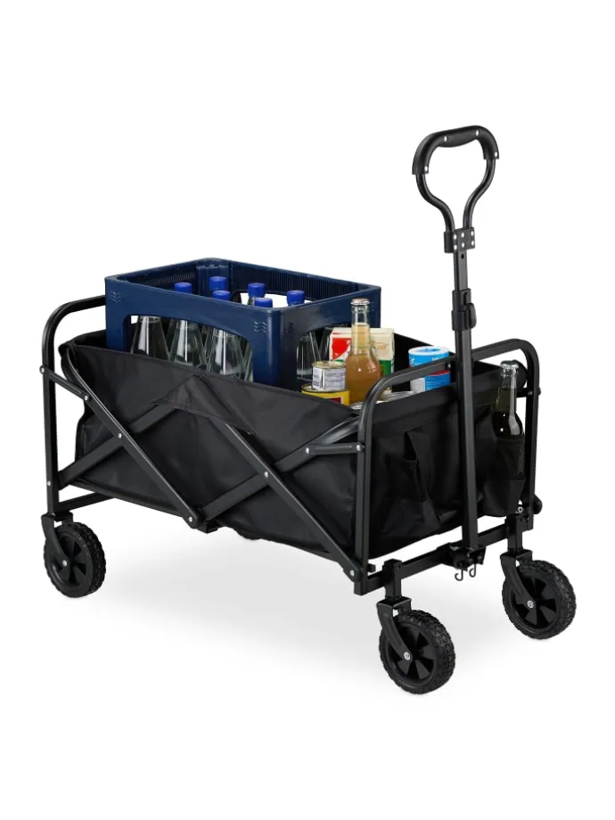 Bollerwagen in Schwarz - (B)74 x (H)95 x (T)48 cm