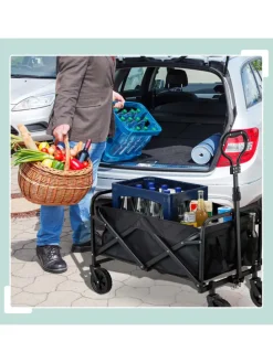 Bollerwagen in Schwarz - (B)74 x (H)95 x (T)48 cm