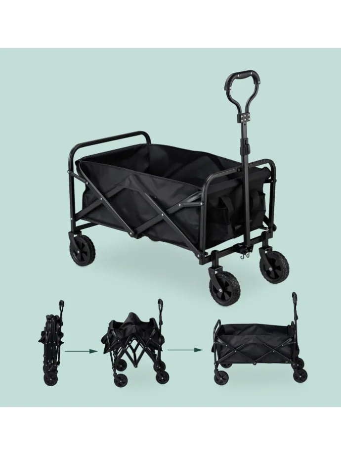 Bollerwagen in Schwarz - (B)74 x (H)95 x (T)48 cm