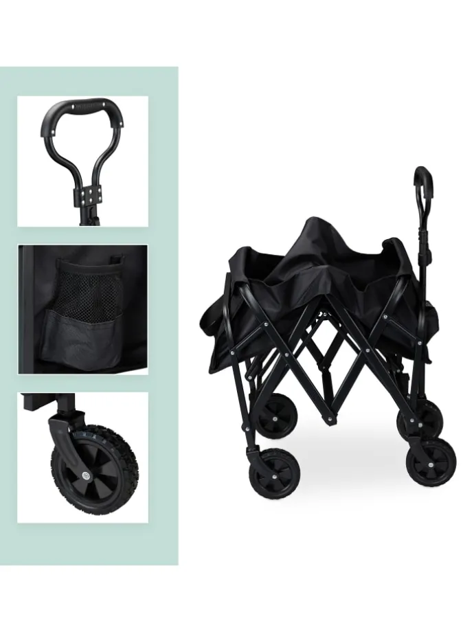 Bollerwagen in Schwarz - (B)74 x (H)95 x (T)48 cm