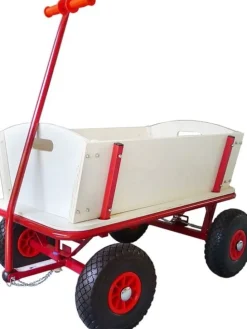 Bollerwagen mit Bremse + PU-Reifen in Grau ab ohne Altersbeschränkung