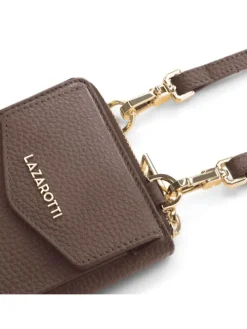 Bologna Leather Handytasche Leder 11 cm in taupe