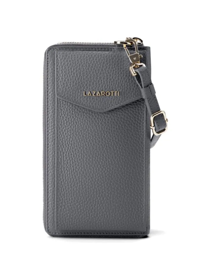 Bologna Leather Handytasche Leder 11 cm in grey-2