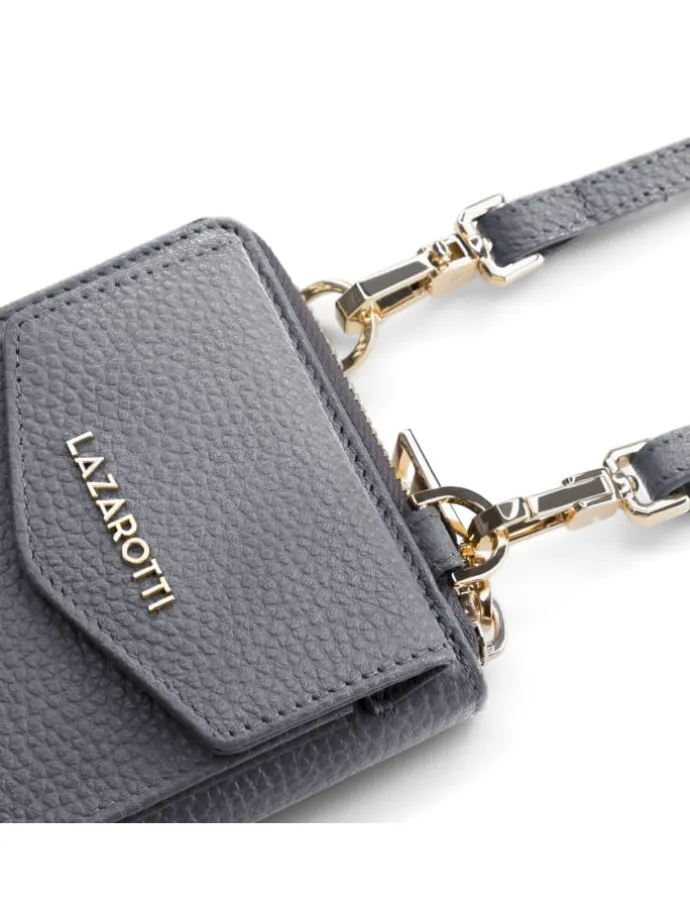 Bologna Leather Handytasche Leder 11 cm in grey-2