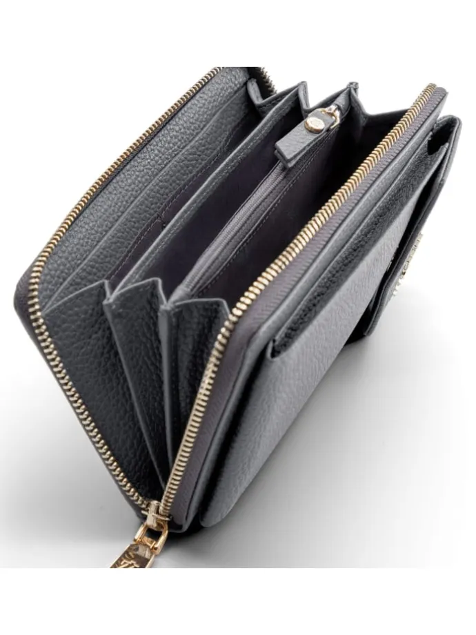 Bologna Leather Handytasche Leder 11 cm in grey-2
