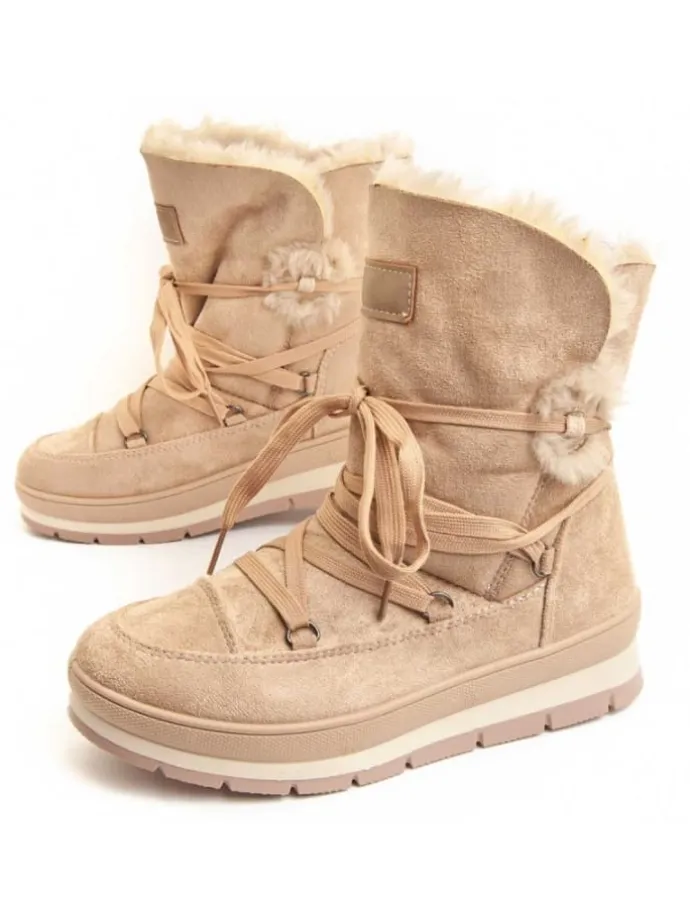 Boots Plateau-Ankle-Boot Bottivita56 in Beige