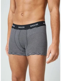 Boxershorts aus Bio-Baumwolle 6 Stück in Schwarze Streifen