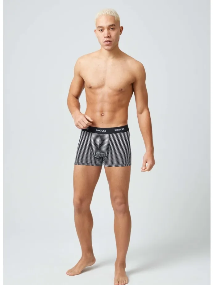 Boxershorts aus Bio-Baumwolle 6 Stück in Schwarze Streifen