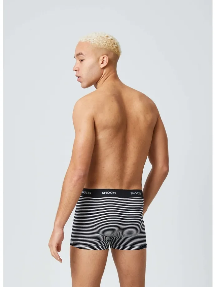 Boxershorts aus Bio-Baumwolle 6 Stück in Schwarze Streifen