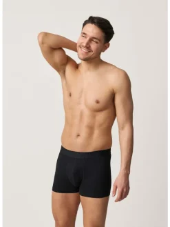 Boxershorts ohne Logo aus Bio-Baumwolle 6 Stück in Schwarz