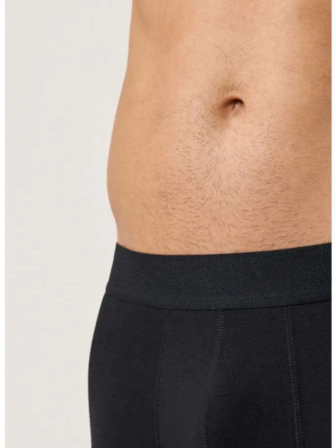 Boxershorts ohne Logo aus Bio-Baumwolle 6 Stück in Schwarz