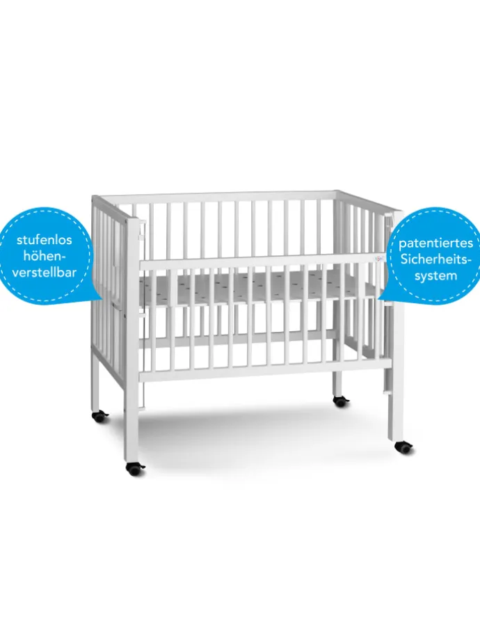 Boxspring Anstellbett "Maxi" in Weiß - 50 x 90cm