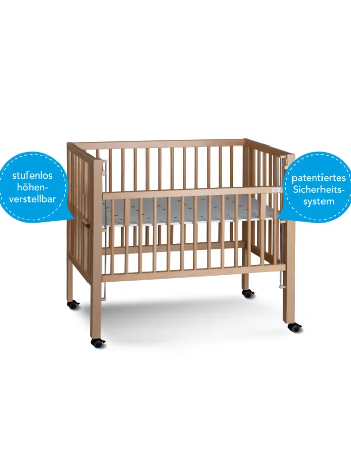 Boxspring Anstellbett "Maxi" in Natur - 50 x 90cm