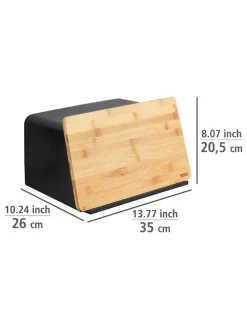 Brotkorb in Schwarz - (B)35 x (H)20,5 x (T)26 cm