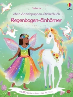Buch - Mein Anziehpuppen-Stickerbuch: Regenbogen-Einhörner