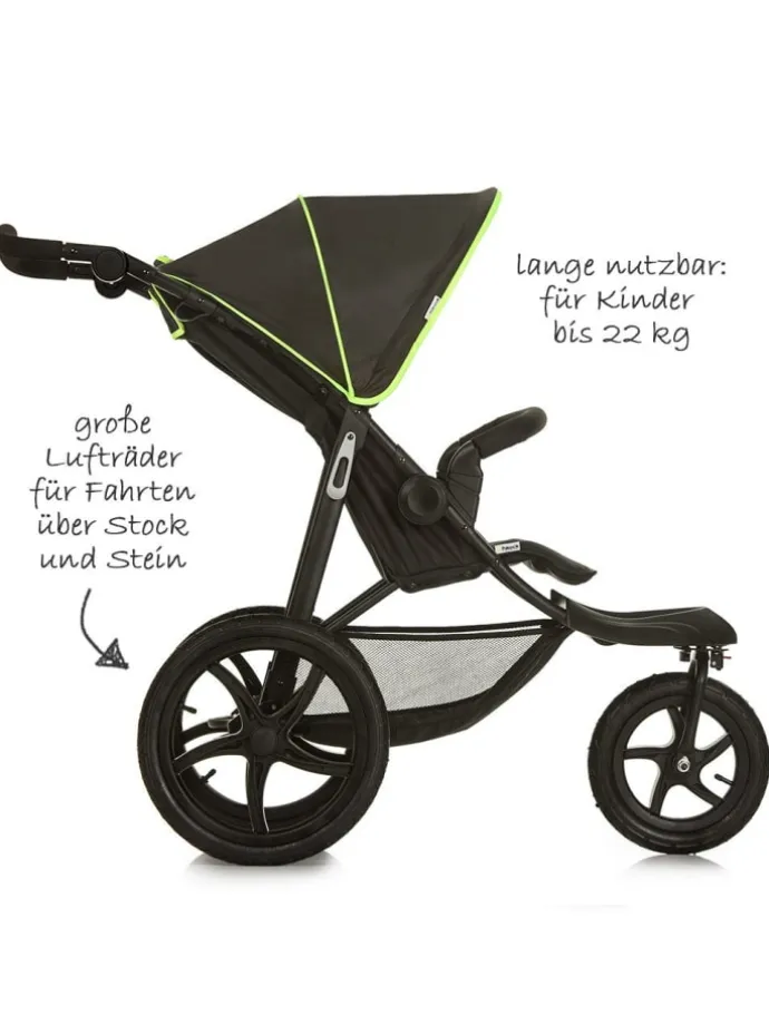 Buggy & Sportwagen Runner mit Luftreifen in schwarz,gruen