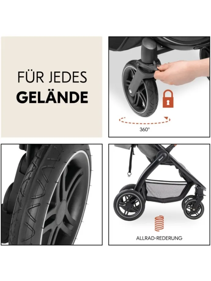 Buggy & Sportwagen UpTown Black (mit Liegefunktion, in grau