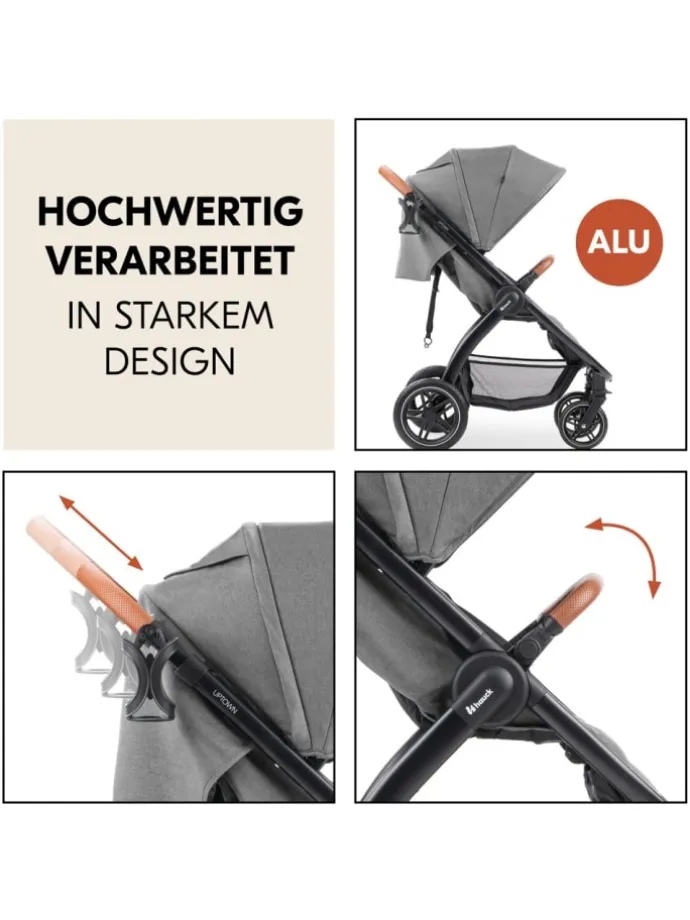 Buggy & Sportwagen UpTown Black (mit Liegefunktion, in grau