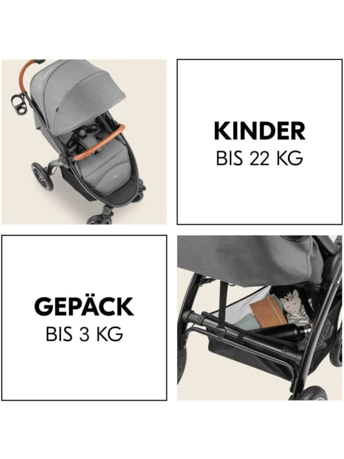 Buggy & Sportwagen UpTown Black (mit Liegefunktion, in grau